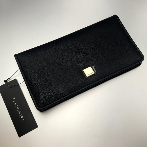 NEW Tahari Black Slim Clutch / Wallet / Cardholder - Picture 1 of 9